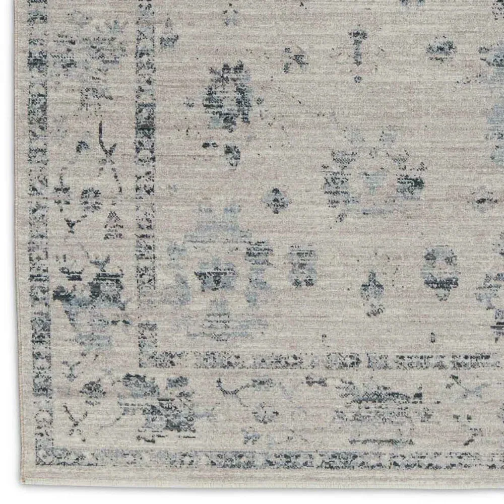 Lottie Floral Patterned Rug - Blue, Polyester