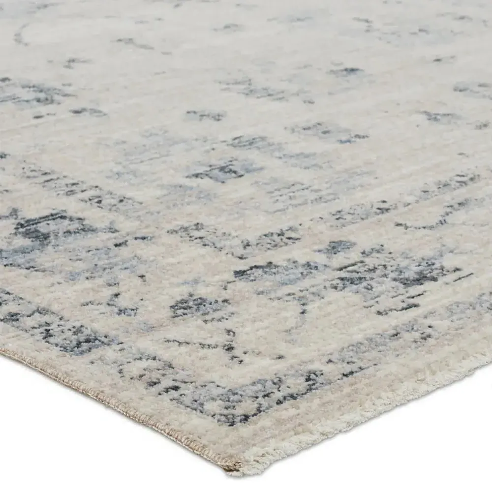 Lottie Floral Patterned Rug - Blue, Polyester