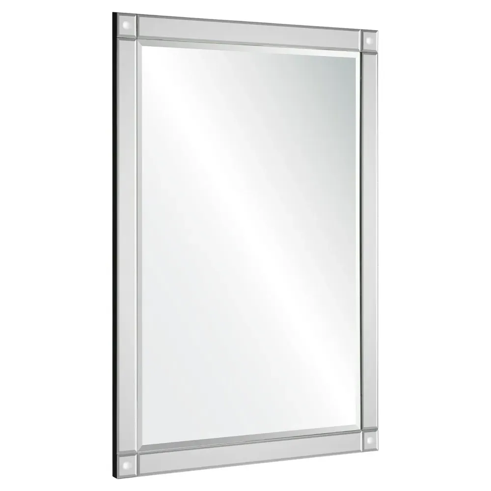 Lotus Large Rectangular Wall Mirror - Silver