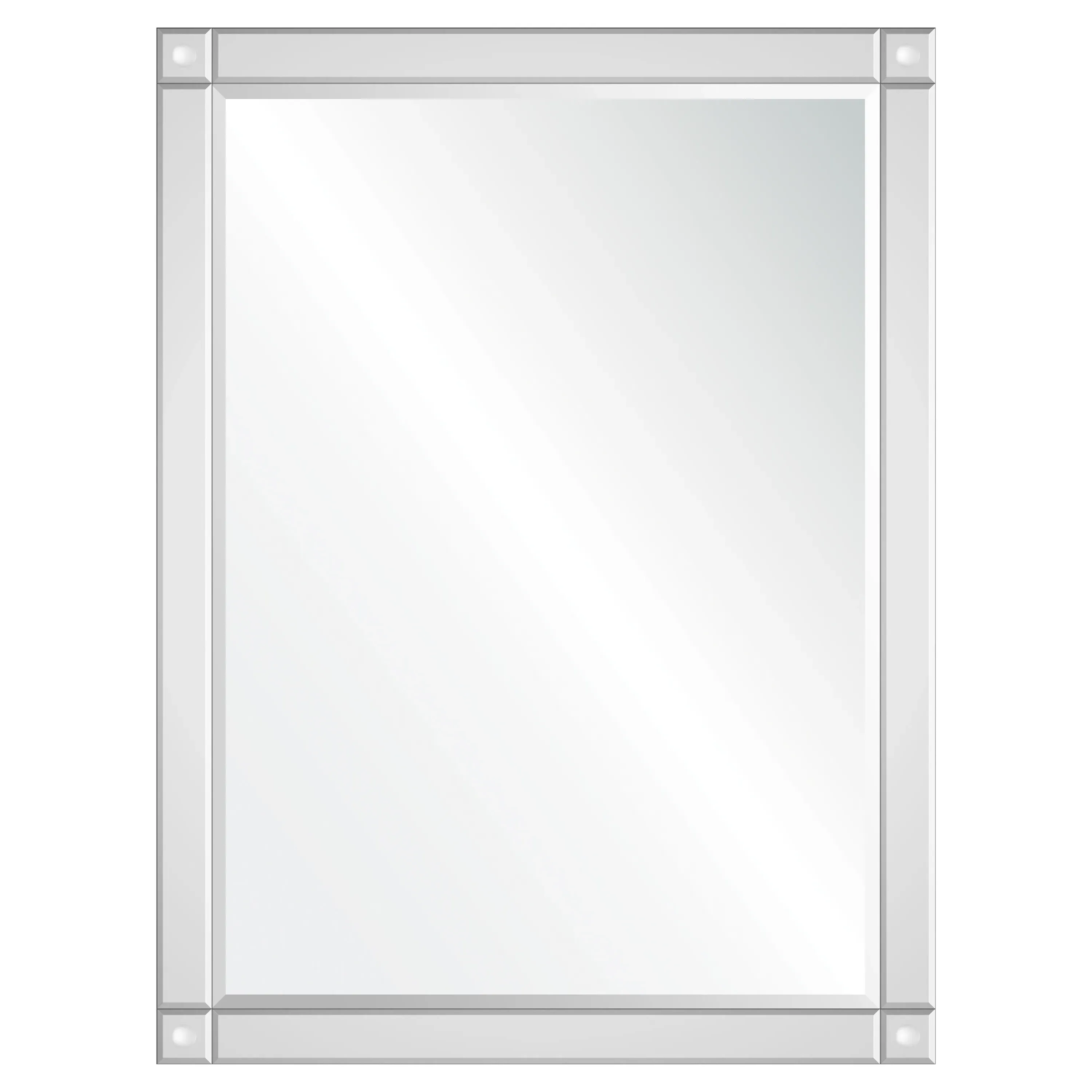 Lotus Large Rectangular Wall Mirror - Silver