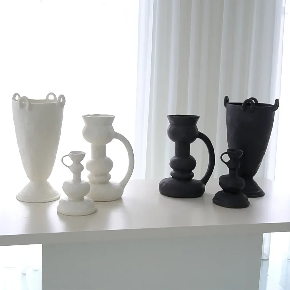 Louis Decorative Table Vase - White, Ceramic