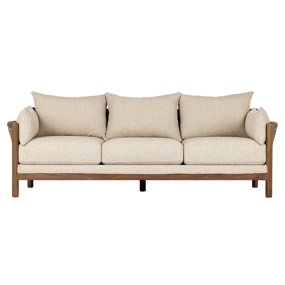 Louis Outdoor Sofa with Cane - Beige, Teak image