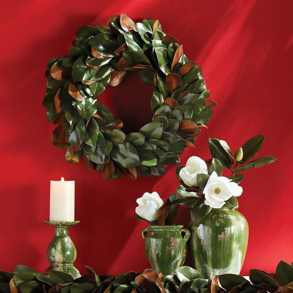 Louisa Magnolia Wreath - Green