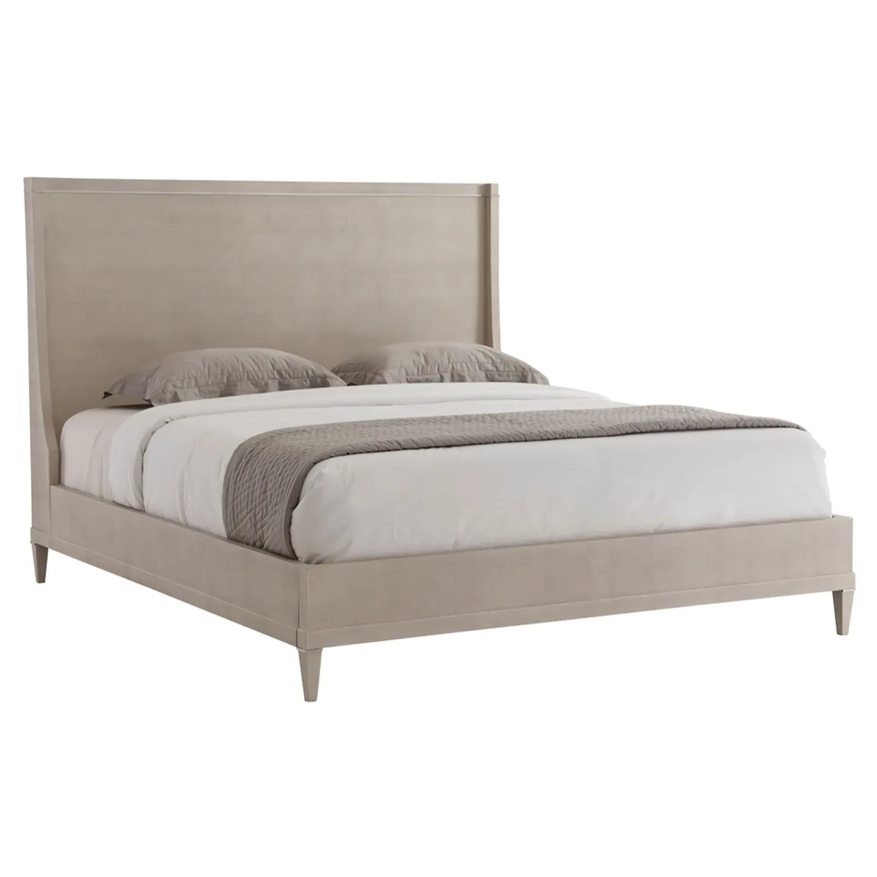 Louise Cal King Wingback Bed - Overcast White, Leather image