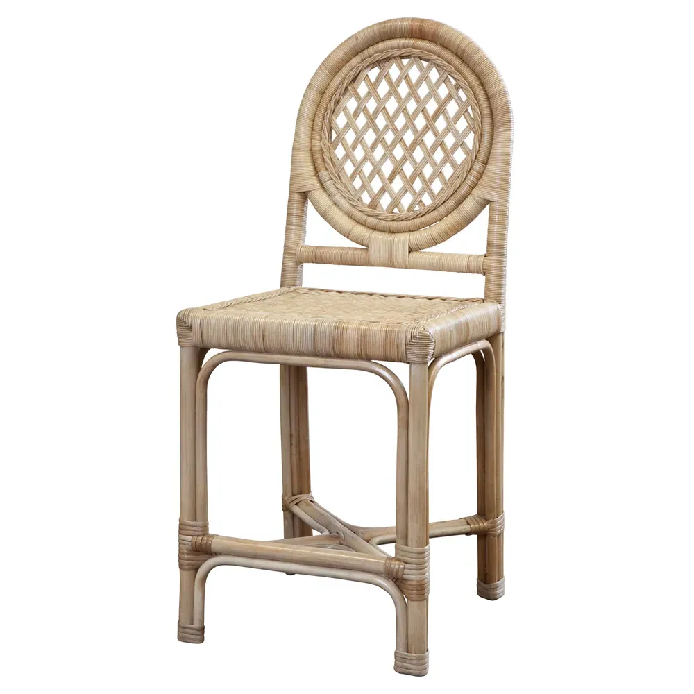 Louise Handwoven Rattan Counter Stool - Natural