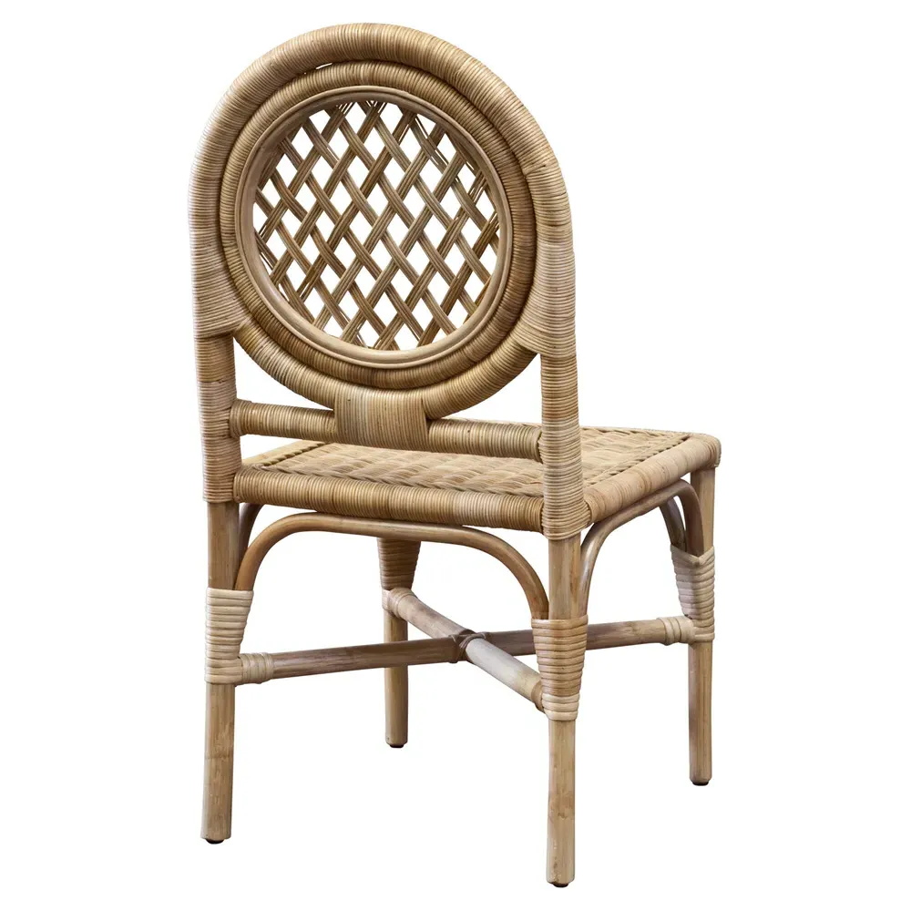 Louise Handwoven Rattan Dining Chair - Natural
