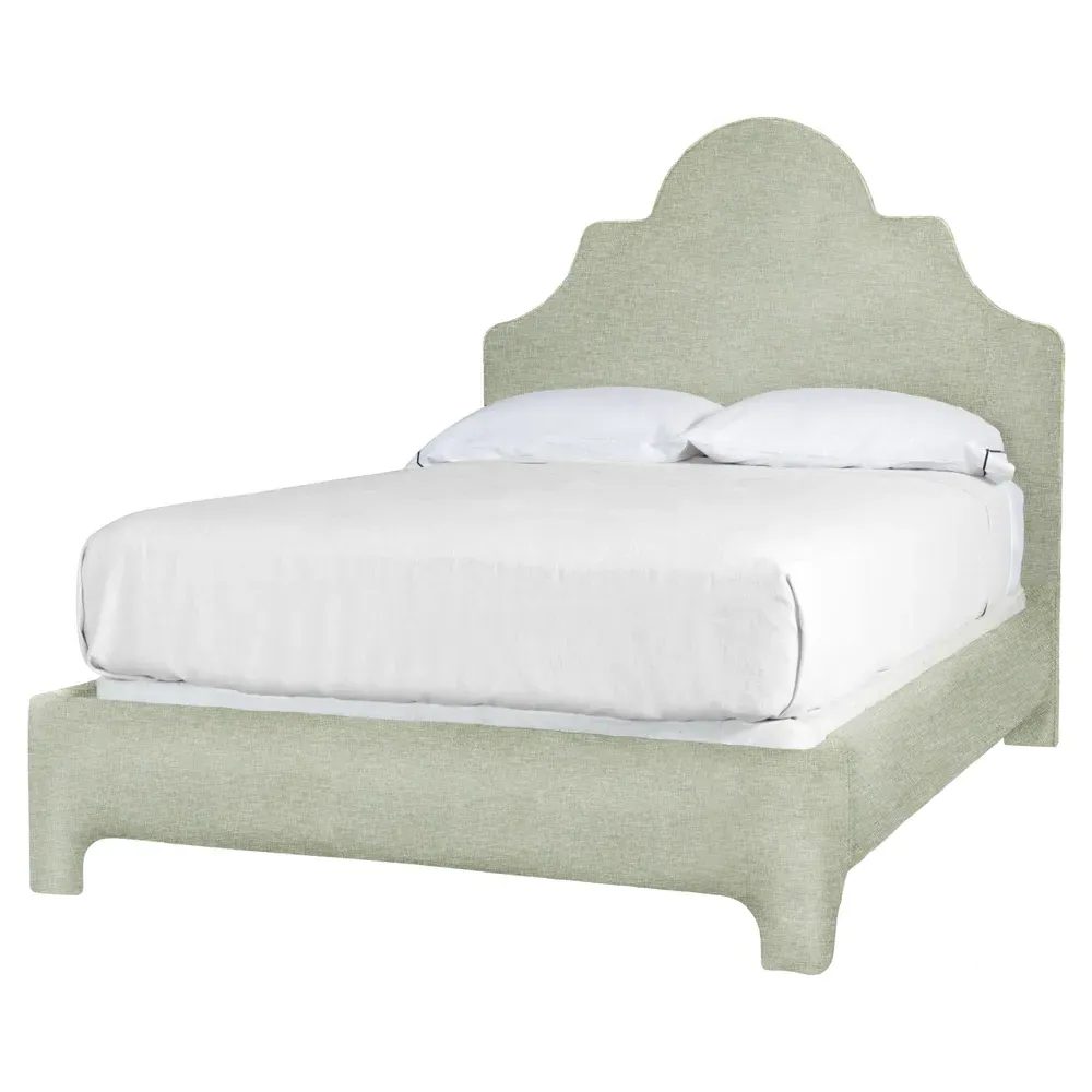 Louise Queen Size Upholstered Bed - Green