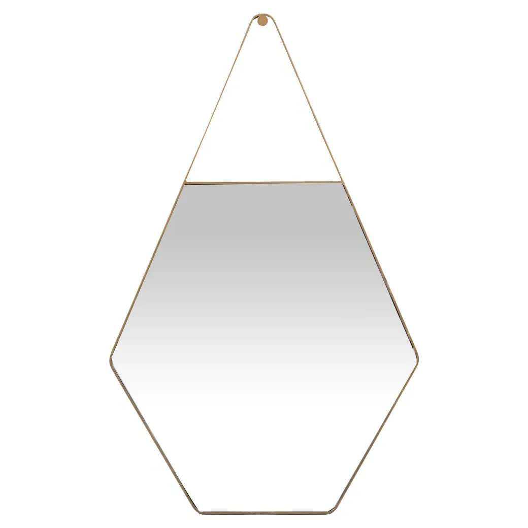 Lovell Hexagonal Wall Mirror - Gold, Metal
