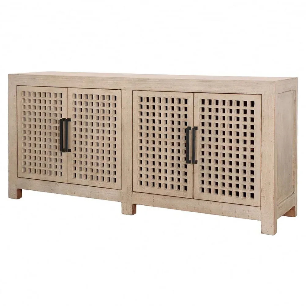 Lovenya Sideboard - Light Brown, Reclaimed Pine