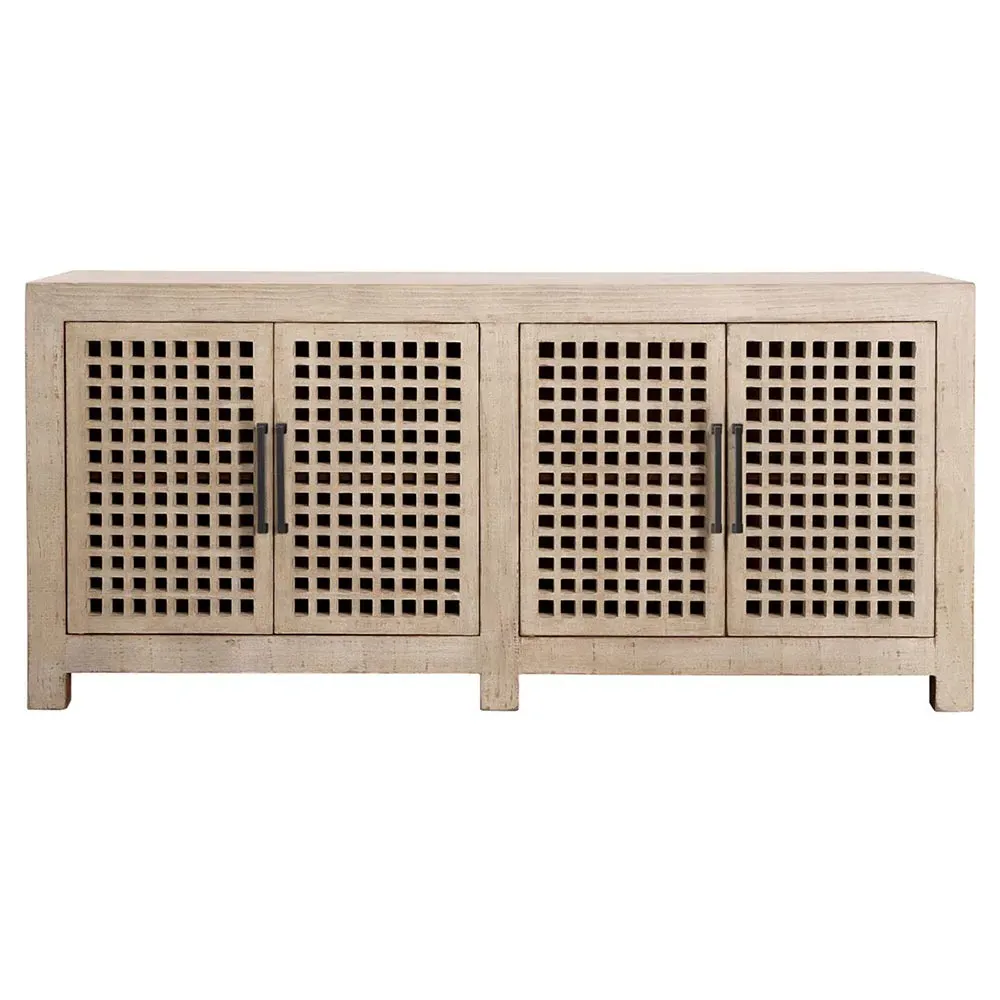 Lovenya Sideboard - Light Brown, Reclaimed Pine