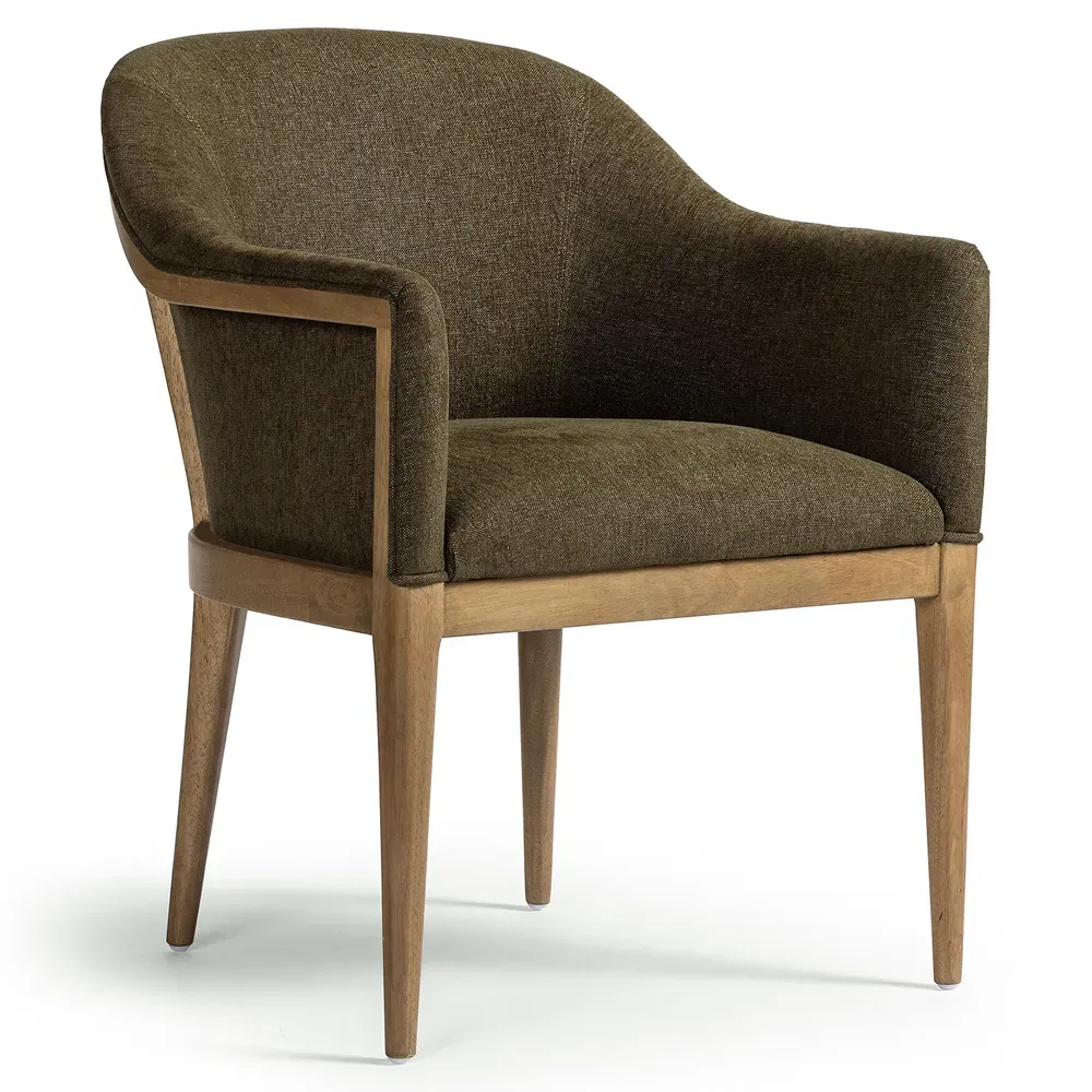 Lovren Dining Arm Chair - Green, Parawood