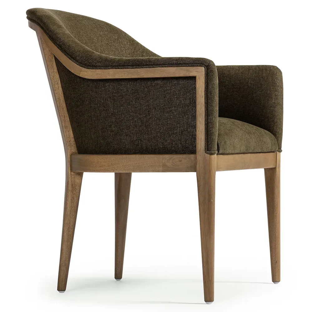 Lovren Dining Arm Chair - Green, Parawood