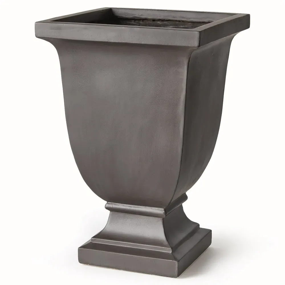 Lowell Square Footed Outdoor Planter - Black