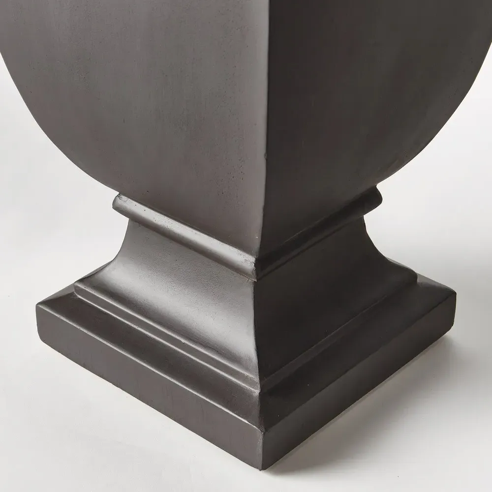 Lowell Square Footed Outdoor Planter - Black