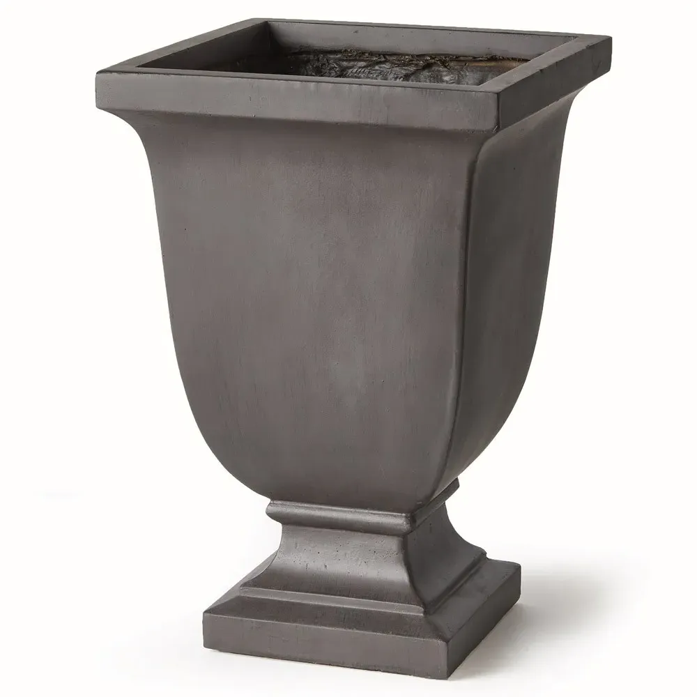 Lowell Square Footed Outdoor Planter - Black