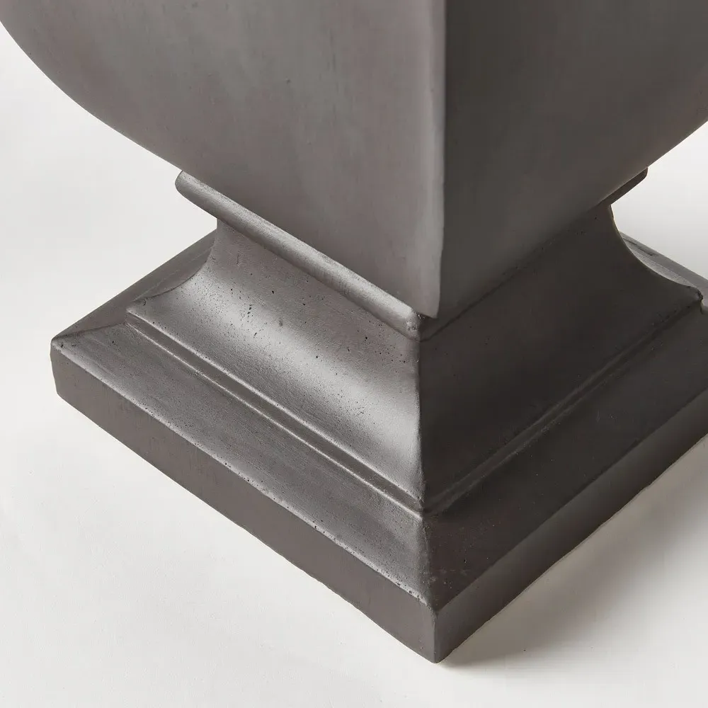 Lowell Square Footed Outdoor Planter - Black