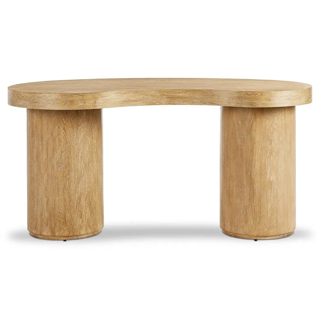 Lowen Curved Desk - Brown, Oak