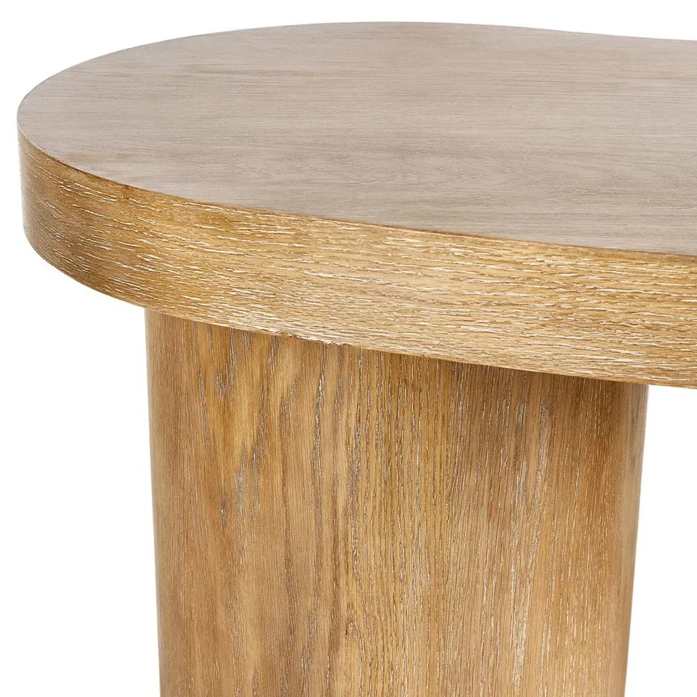 Lowen Curved Desk - Brown, Oak