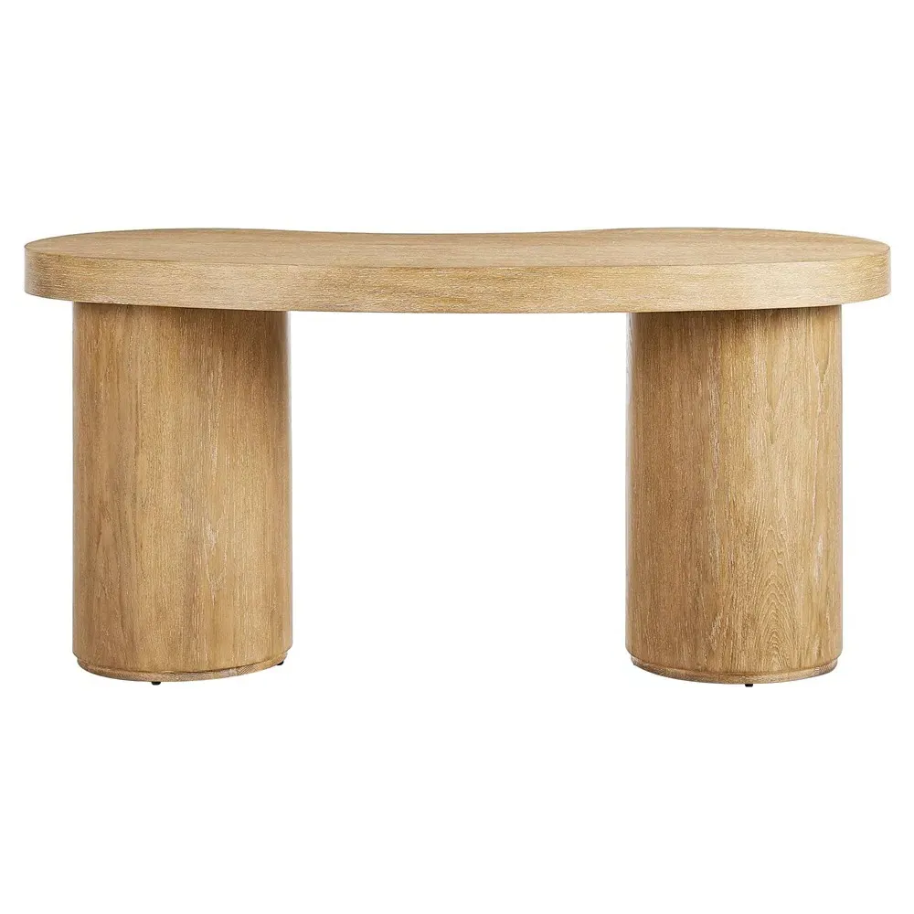 Lowen Curved Desk - Brown, Oak