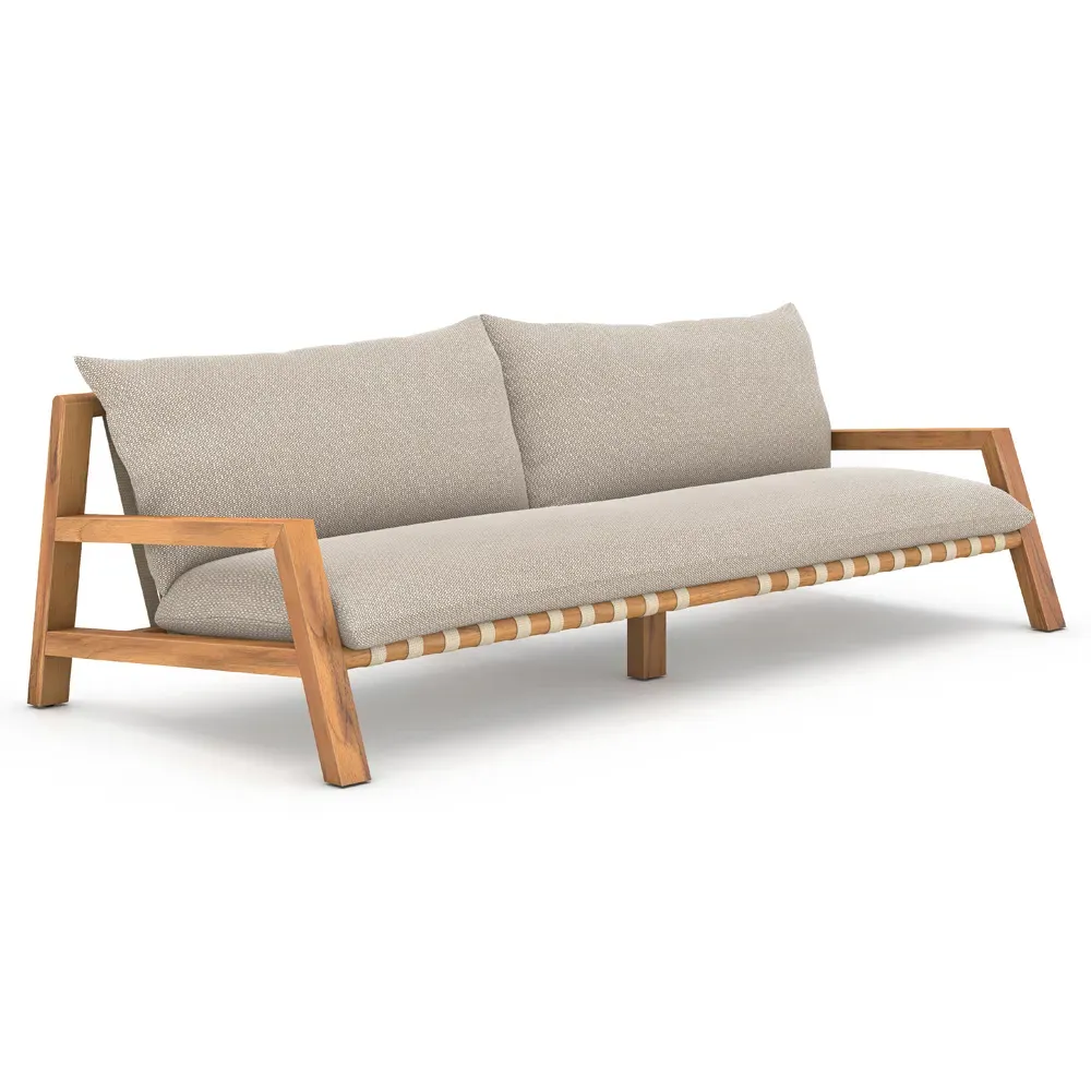 Luana 3-Seater Outdoor Sofa - Beige, Teak