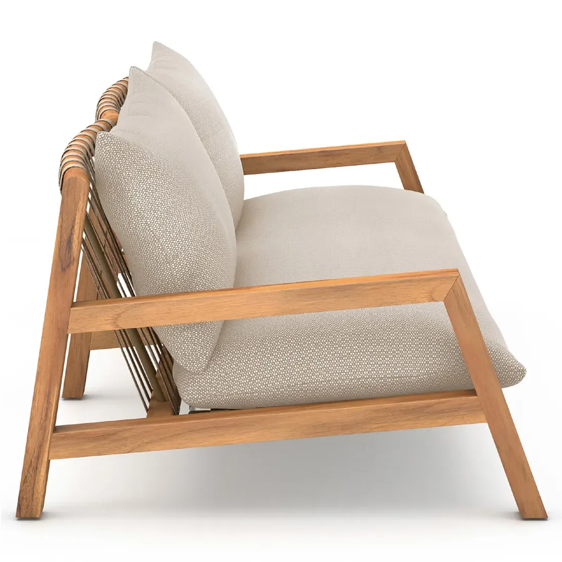 Luana 3-Seater Outdoor Sofa - Beige, Teak