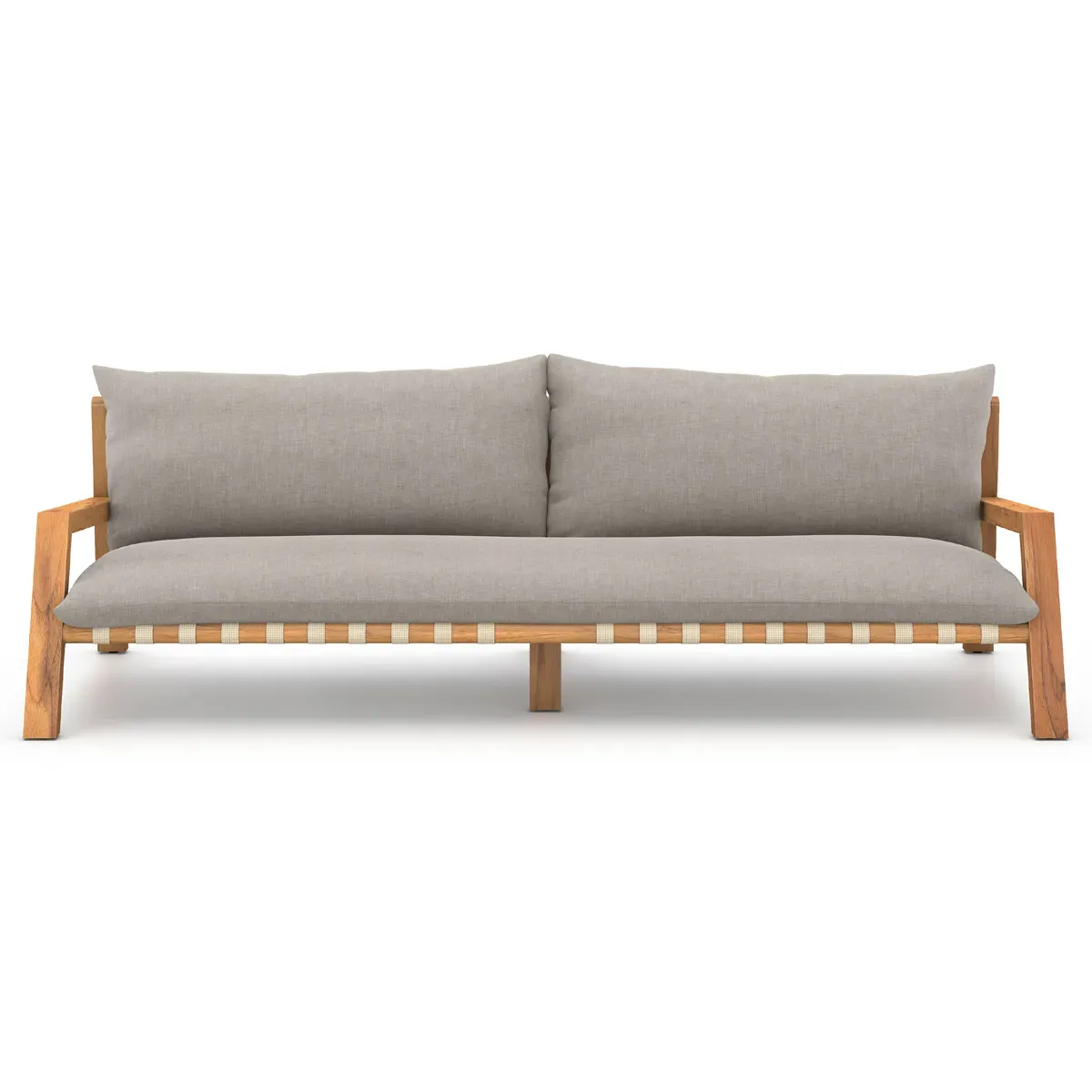 Luana 3-Seater Outdoor Sofa - Light Grey, Teak