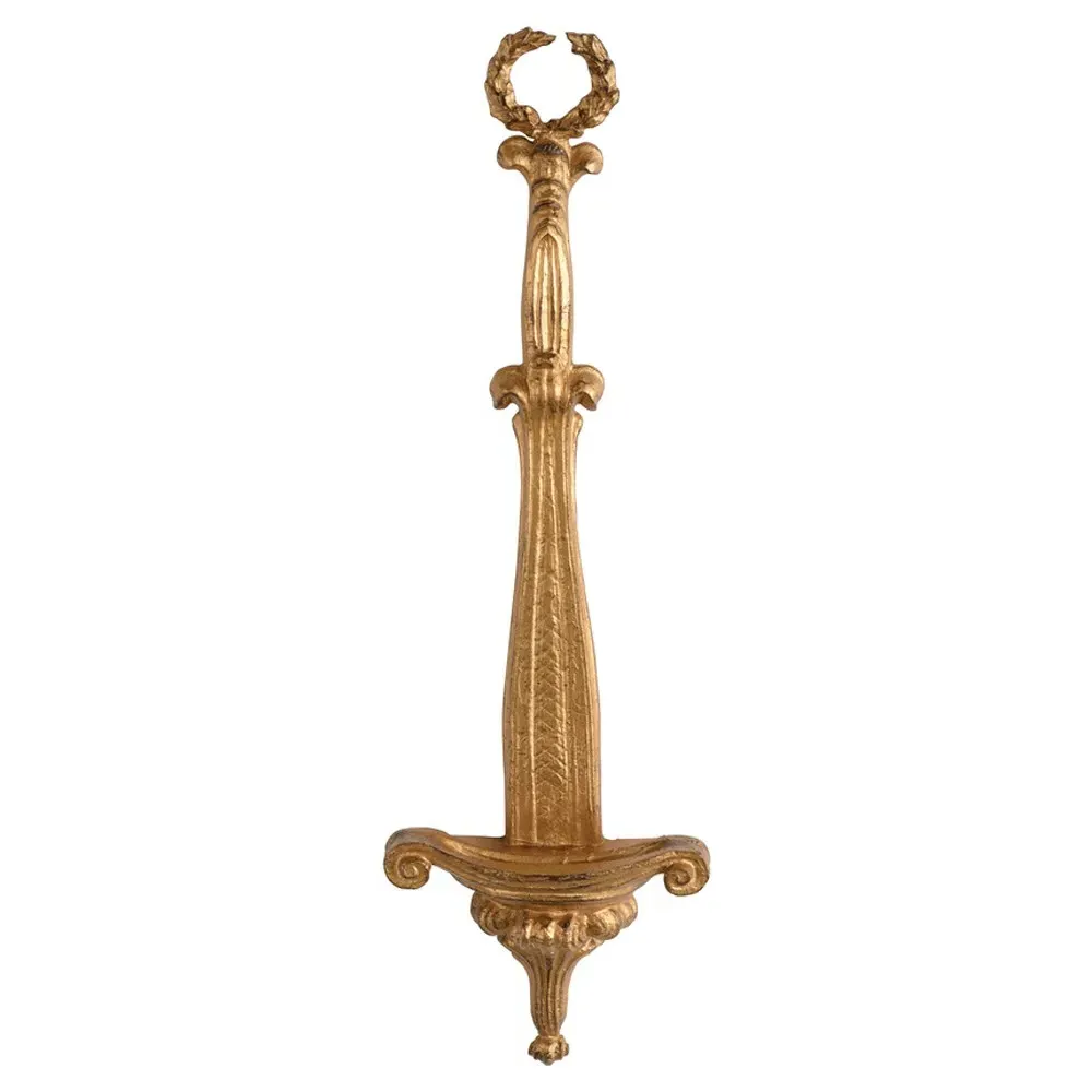 Luanne Plate Holder Wall Shelf - Antique Gold, Metal