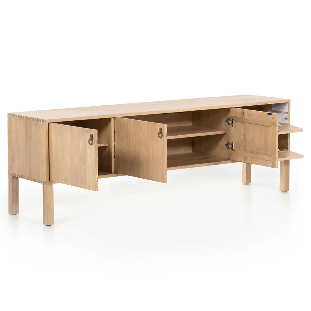 Luca 2 Drawer 3 Door Media Console - Beige, Wood
