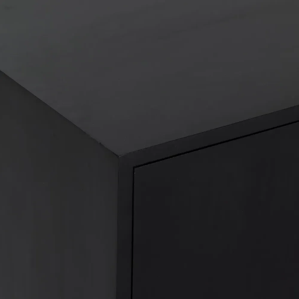 Luca 2 Drawer 3 Door Media Console - Black, Wood