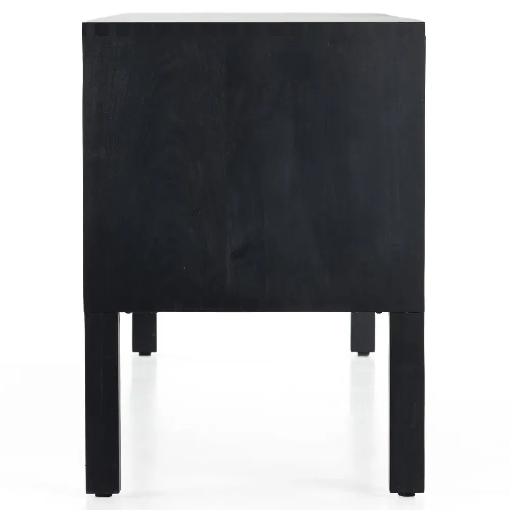 Luca 2 Drawer 3 Door Media Console - Black, Wood