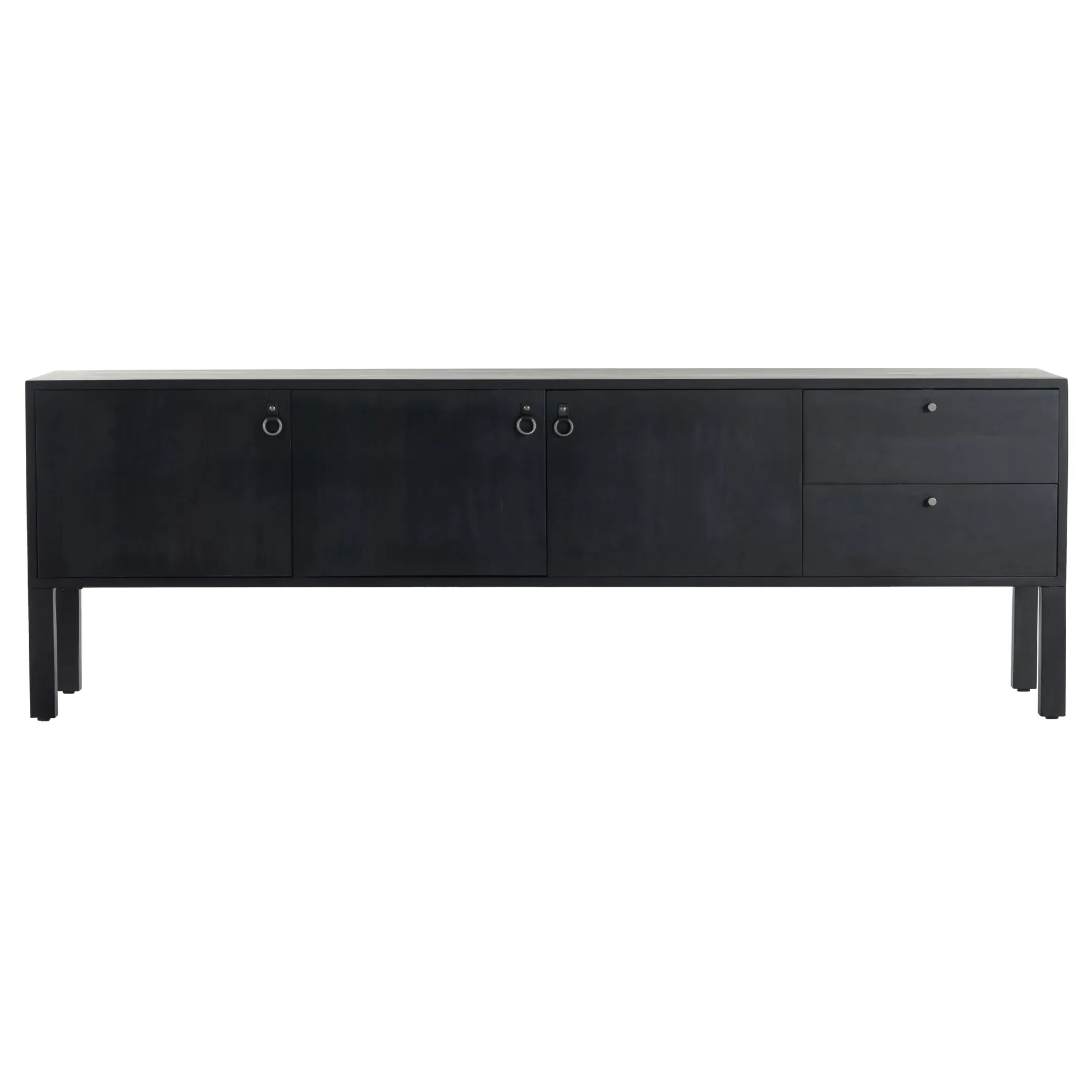 Luca 2 Drawer 3 Door Media Console - Black, Wood