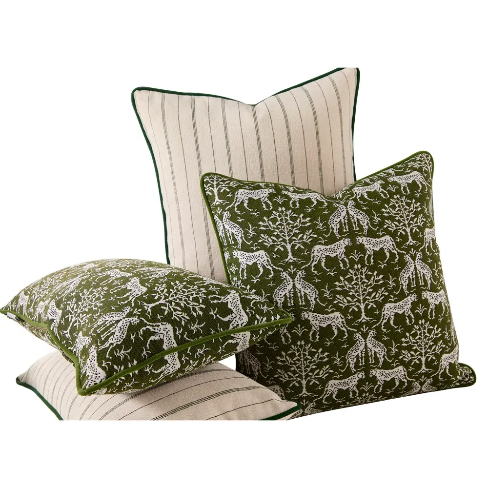 Luca Global 14x24 Lumbar Pillow - Dark Green, Sunbrella Acrylic