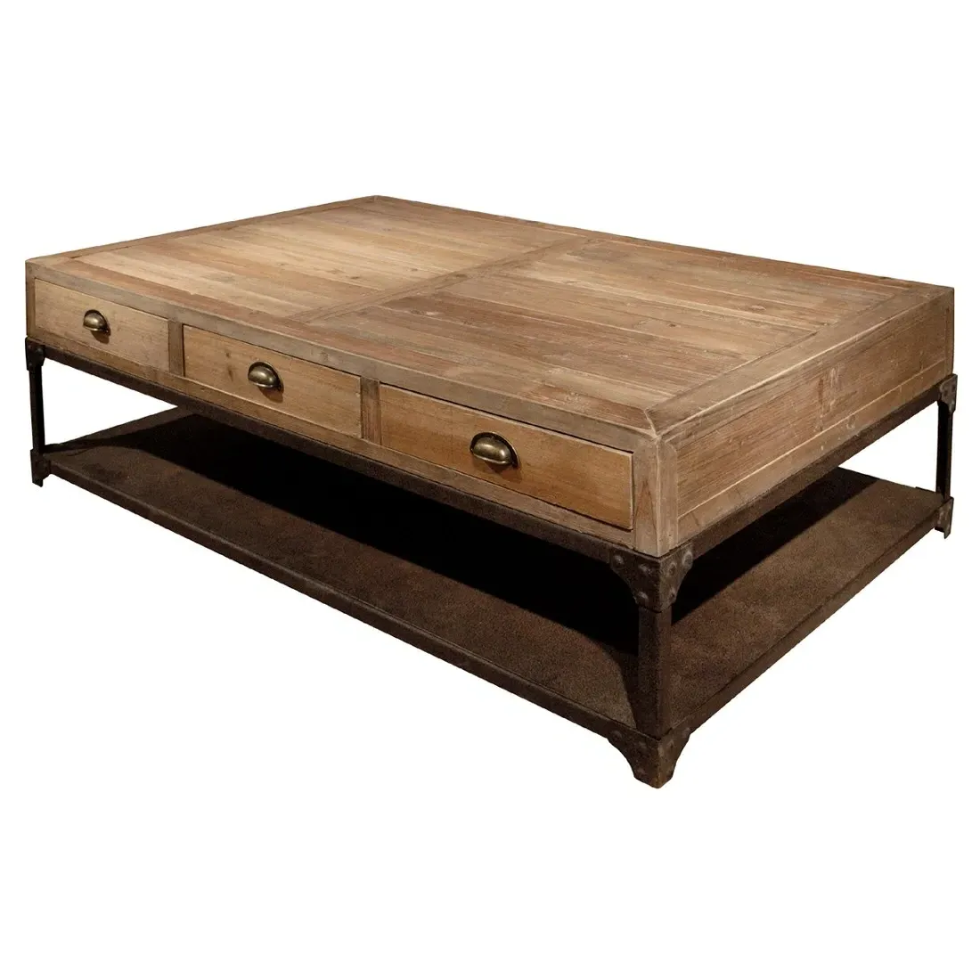 Luca Rectangular Coffee Table with Storage - Brown, Pine image