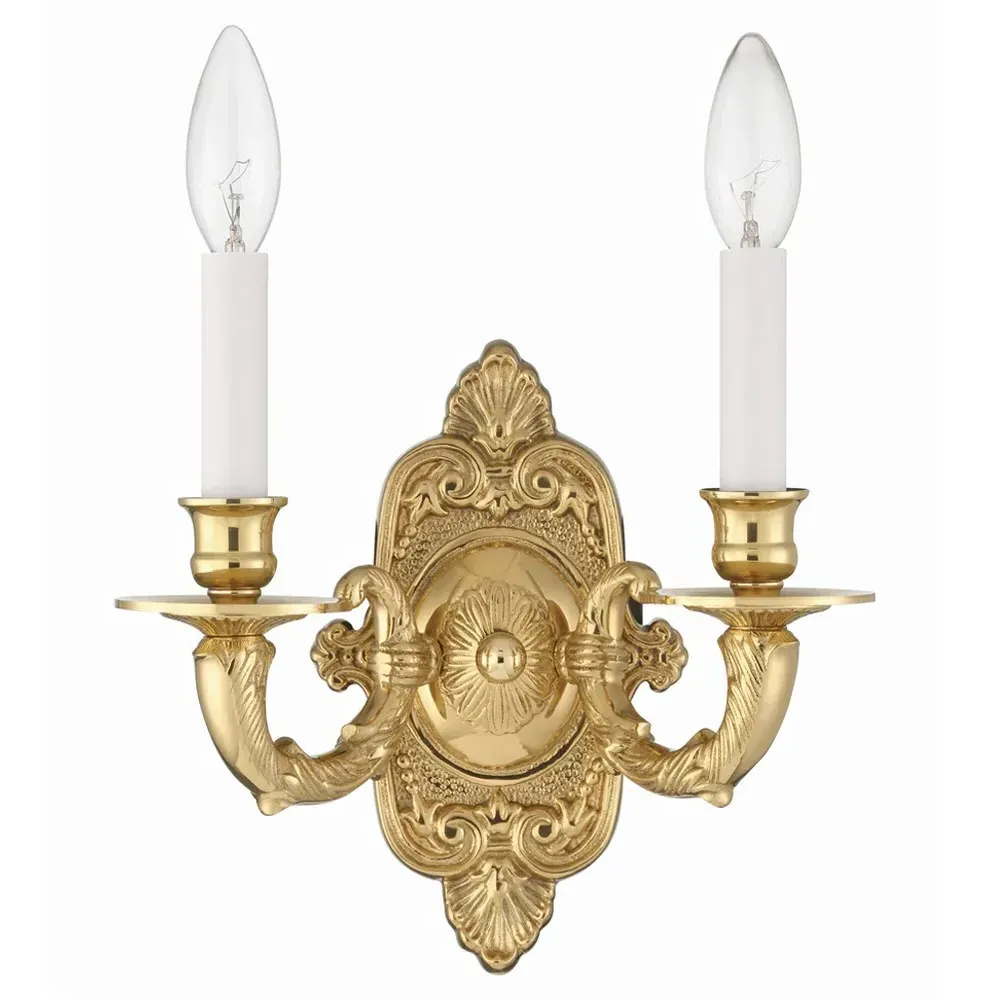 Lucas Candle Wall Light Sconce - Polished Brass