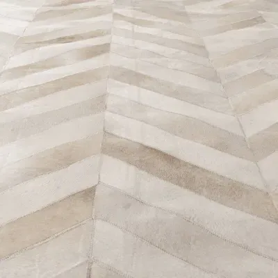 Lucas Chevron Patterned Rug - Beige, Hide
