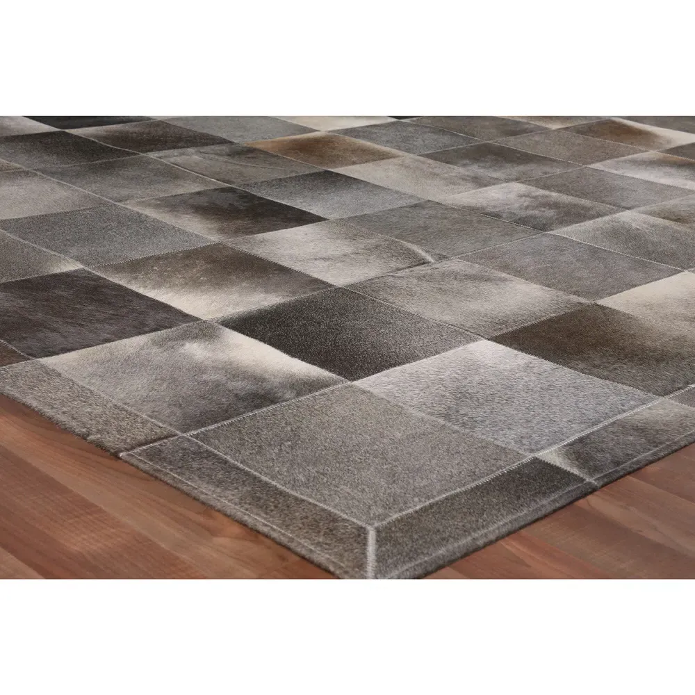 Lucas Square Patterned Rug Sample - Brown, Hide