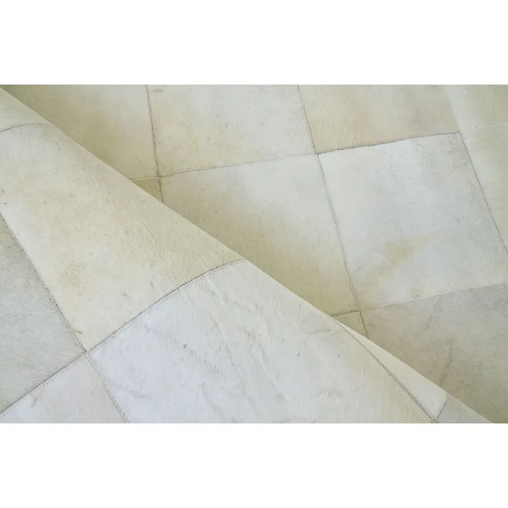 Lucas Square Patterned Rug Sample - Ivory, Hide