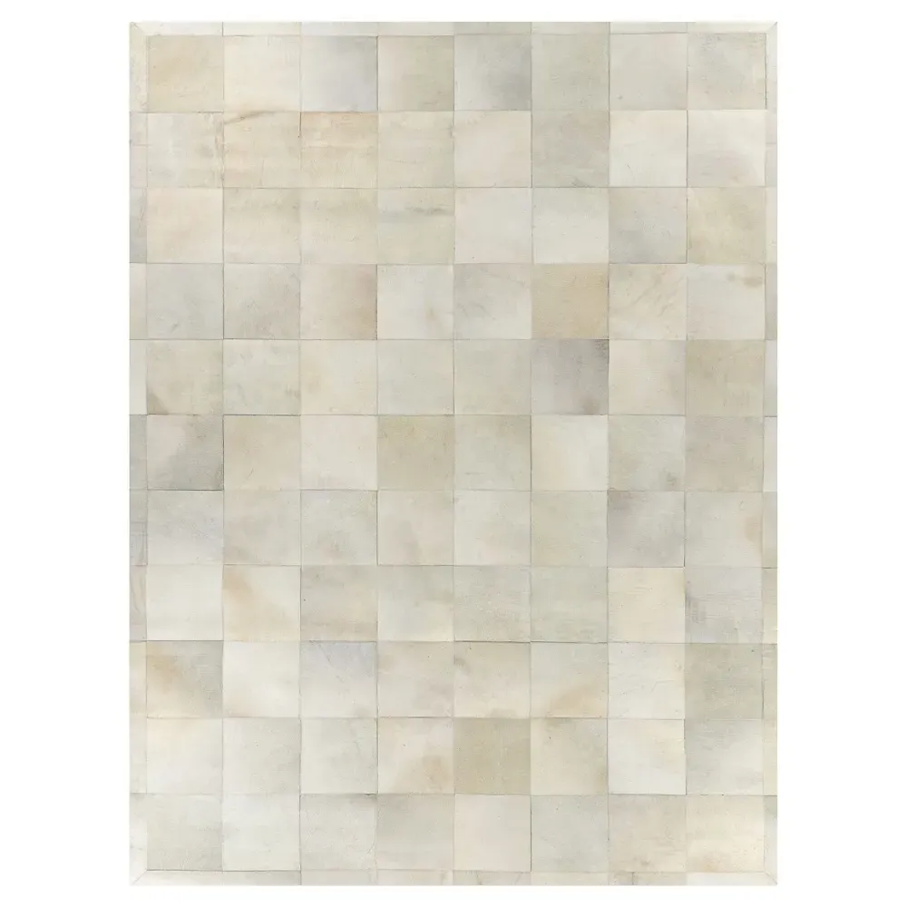 Lucas Square Patterned Rug Sample - Ivory, Hide