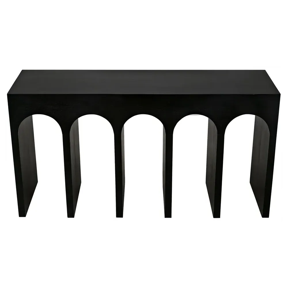 Lucasta Arched Console Table - Black, Mahogany