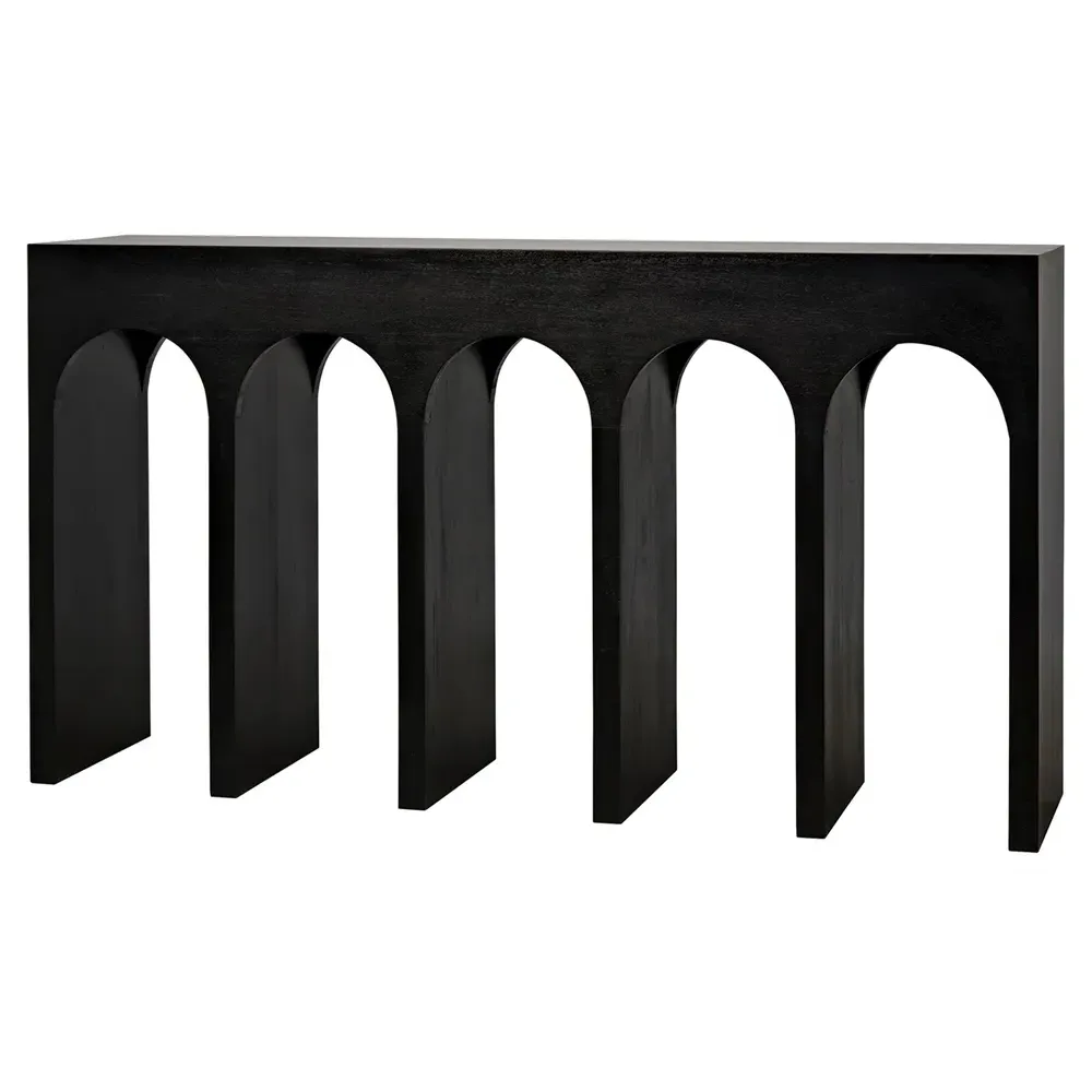 Lucasta Arched Console Table - Black, Mahogany