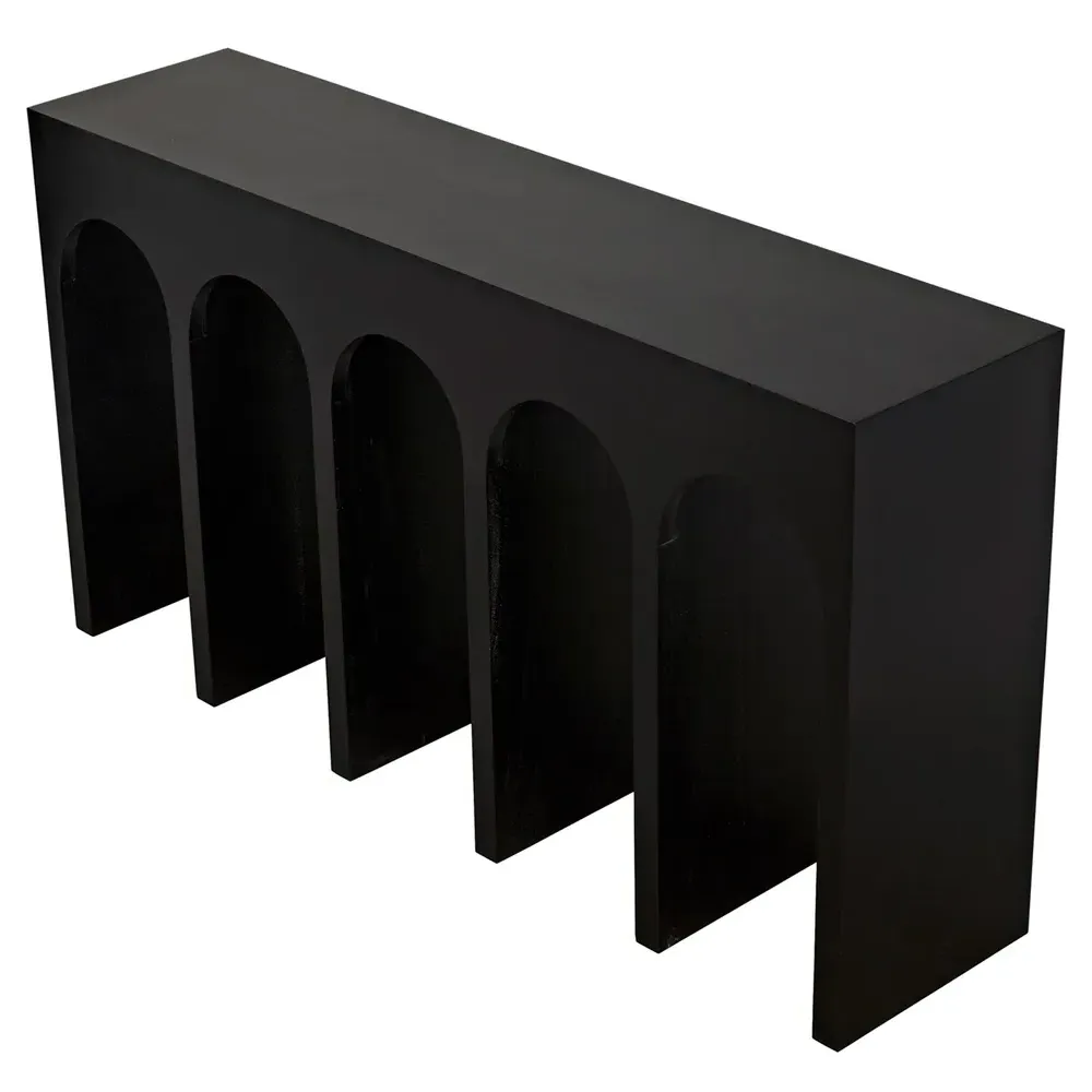 Lucasta Arched Console Table - Black, Mahogany