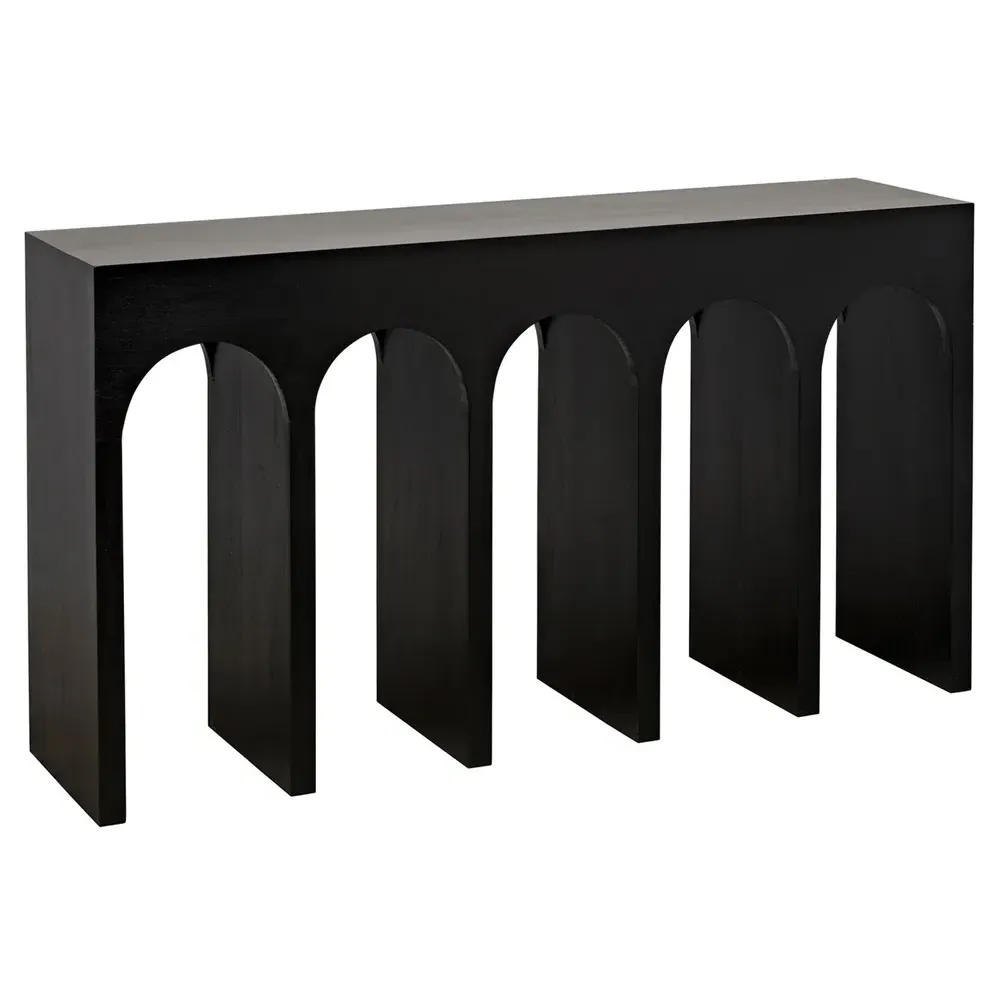 Lucasta Arched Console Table - Black, Mahogany