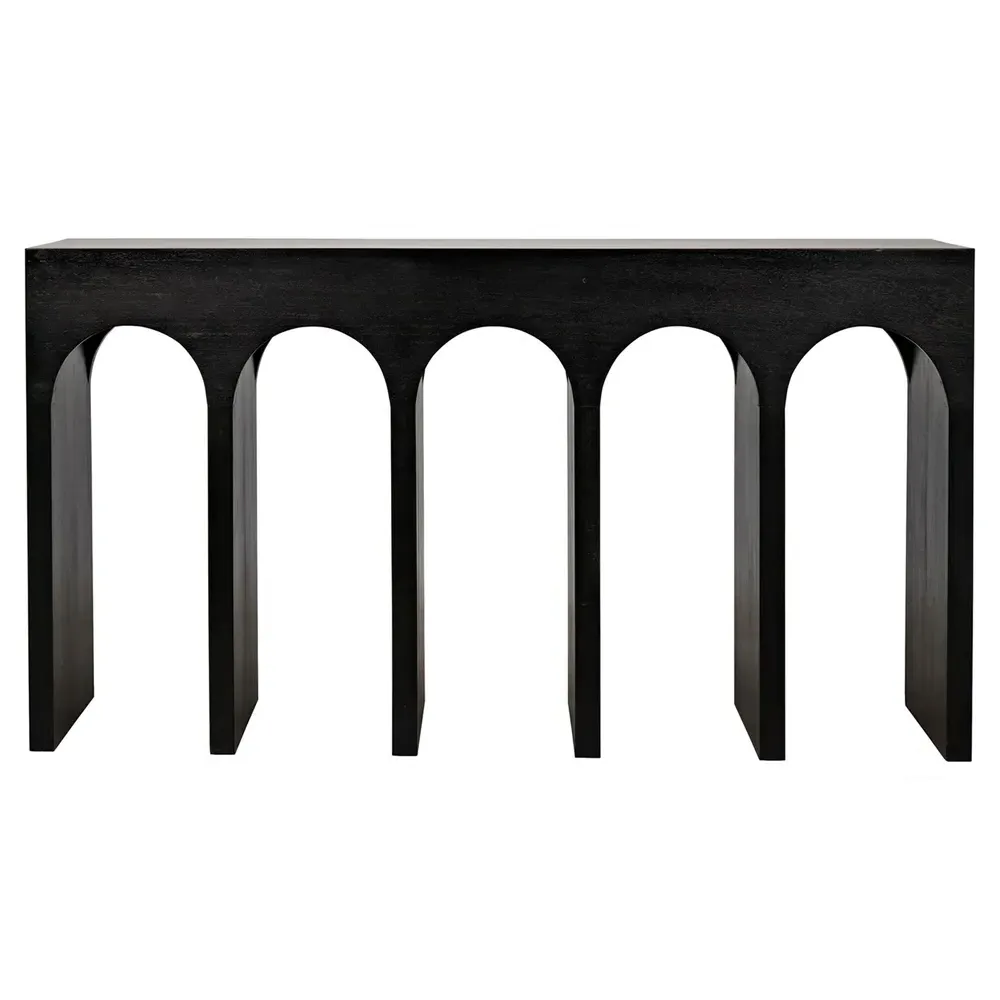 Lucasta Arched Console Table - Black, Mahogany