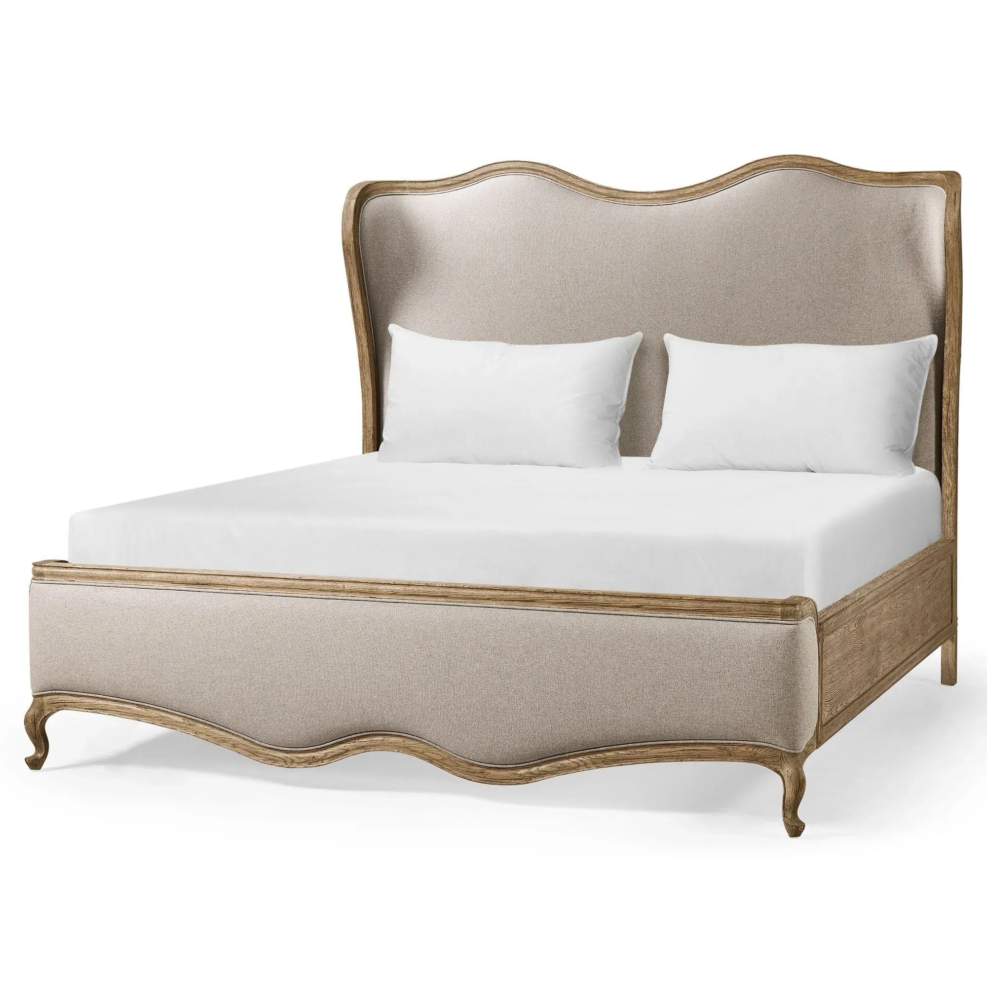 Lucca King Size Wingback Bed - Brown, Oak