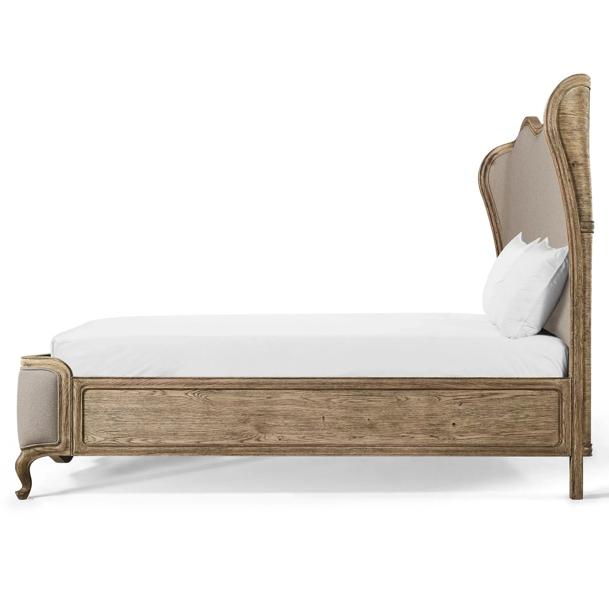 Lucca King Size Wingback Bed - Brown, Oak