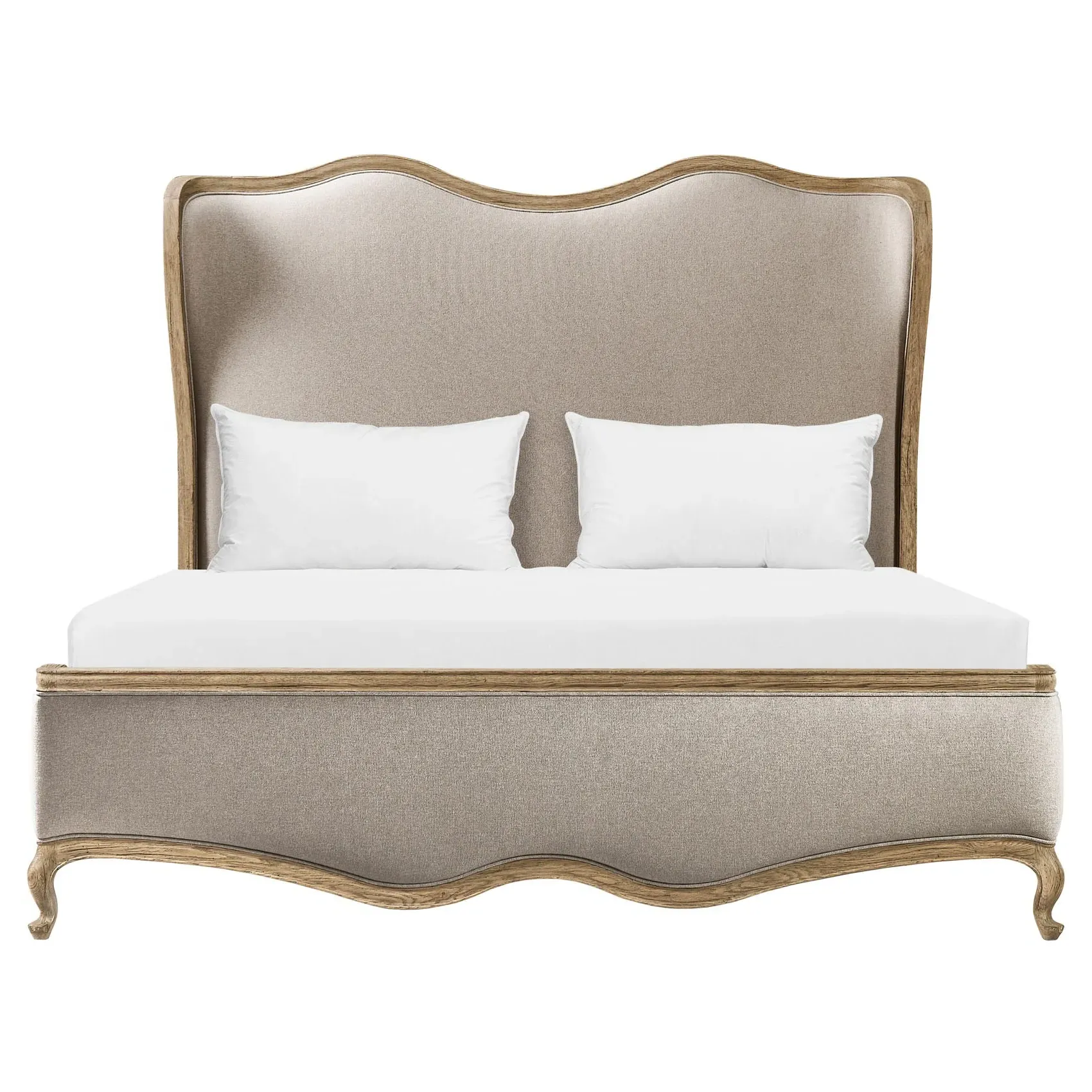 Lucca King Size Wingback Bed - Brown, Oak