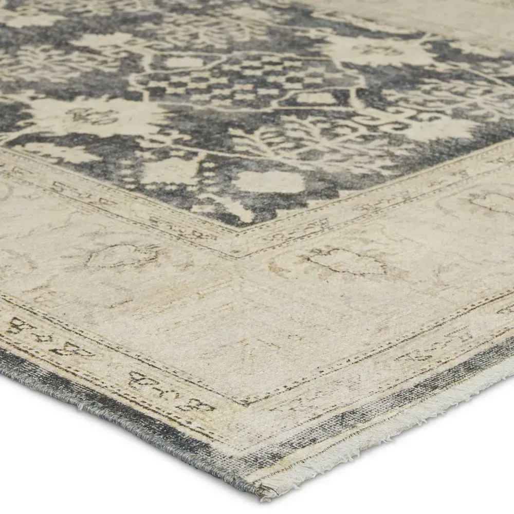 Luciana Medallion Patterned Rug Sample - Navy, Cotton