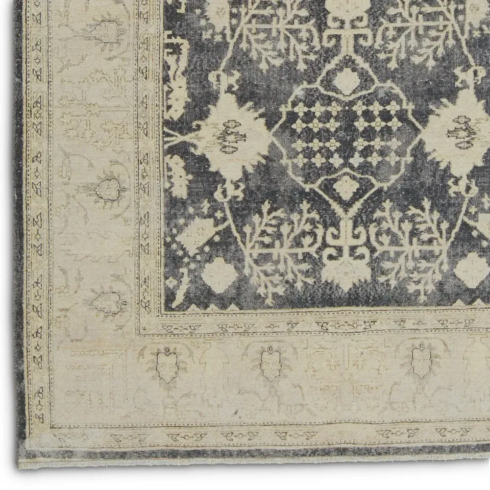 Luciana Medallion Patterned Rug Sample - Navy, Cotton