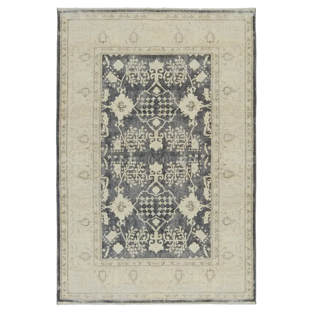 Luciana Medallion Patterned Rug Sample - Navy, Cotton image