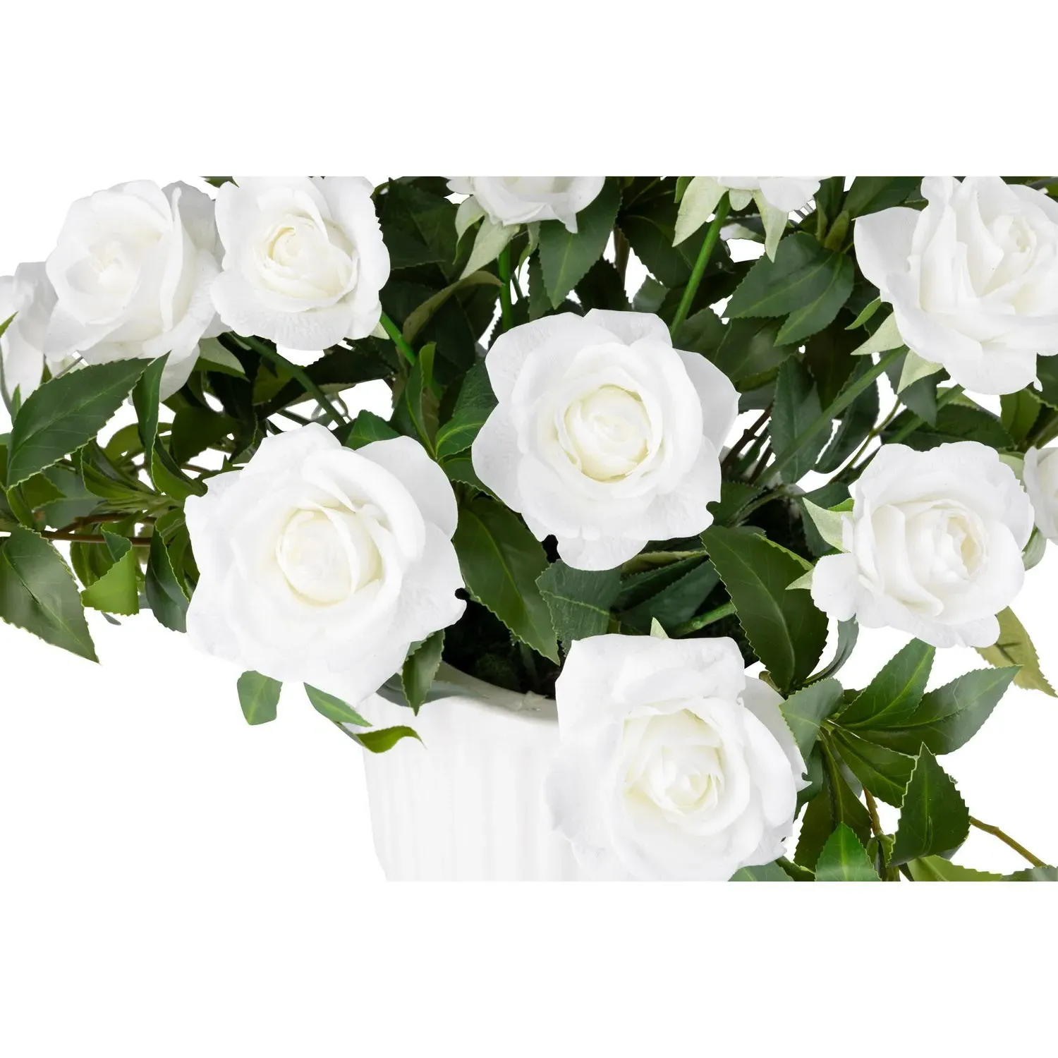 Lucielle Rose Bush Faux Floral Arrangement - White